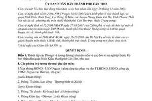 Quyết định 30/2004/QĐ-UB lập Phòng và đơn vị sự nghiệp quận Ninh Kiều