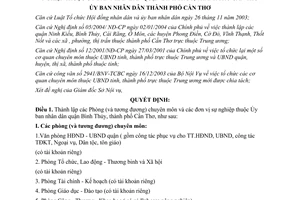 Quyết định 31/2004/QĐ-UB Lập Phòng và đơn vị sự nghiệp quận Bình Thủy