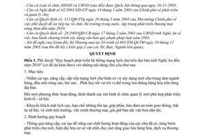 Quyết định 01/2004/QĐ-UB phê duyệt Đề án quy hoạch phát triển hệ thống mạng lưới chợ trên địa bàn tỉnh Nghệ An đến năm 2010