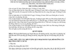 Quyết định 03/2004/QĐ-TTg định hướng quy hoạch đào tạo, bồi dưỡng cán bộ, công chức xã, phường, thị trấn đến 2010
