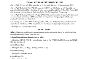 Quyết định số 34/2004/QĐ-UB thành lập Phòng đơn vị sự nghiệp huyện Phong Điền