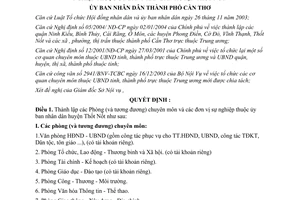 Quyết định 35/2004/QĐ-UB Lập Phòng và đơn vị sự nghiệp thuộc huyện Thốt Nốt