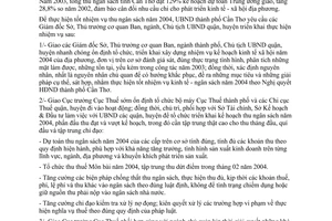 Chỉ thị 01/2004/CT-UB Tăng cường công tác chỉ đạo thu thuế năm 2004 Cần Thơ