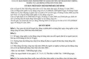 Quyết định 04/2004/QĐ-UB giao chỉ tiêu kế hoạch huy động nghĩa vụ lao động công ích 2004