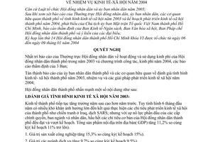 Nghị quyết 45/2004/NQ-HĐ nhiệm vụ kinh tế -xã hội năm 2004