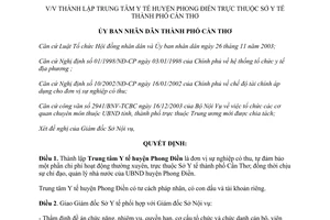 Quyết định 75/2004/QĐ-UB thành lập Trung tâm Y tế huyện Phong Điền