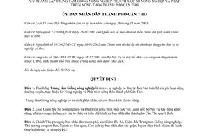 Quyết định số 48/2004/QĐ-UB lập Trung tâm Giống nông nghiệp