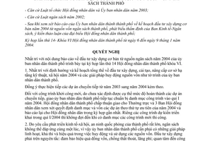 Nghị quyết 47/2004/NQ-HĐ kế hoạch đầu tư xây dựng cơ bản năm 2004