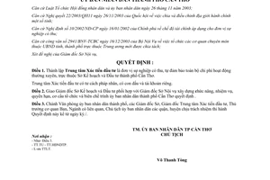 Quyết định 67/2004/QĐ-UB thành lập Trung tâm Xúc tiến đầu tư thuộc Sở Kế hoạch Đầu tư Cần Thơ