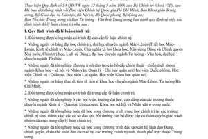 Quy định 12/QĐ/TC-TTVH xác định trình độ lý luận chính trị