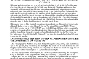 Chỉ thị 02/2004/CT-UB phòng, chống dịch bệnh gia cầm, thủy cầm địa bàn thành phố Hồ Chí Minh