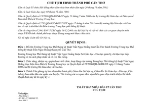 Quyết định 123/2004/QĐ-UB đổi tên Trường Trung học Phổ thông kỹ thuật Trần Ngọc Hoằng Cần Thơ