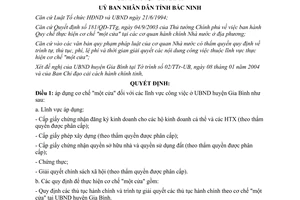 Quyết định 01/2004/QĐ-UB áp dụng cơ chế một cửa đối với lĩnh vực công việc