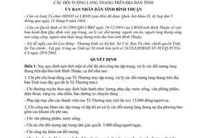 Quyết định 02/2004/QĐ-UBBT chế độ tập trung xử lý đối tượng lang thang Bình Thuận