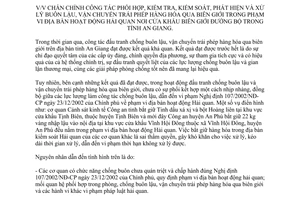 Chỉ Thị 02/2004/CT-UB xử lý buôn lậu vận chuyển trái phép hàng hóa qua biên giới An Giang