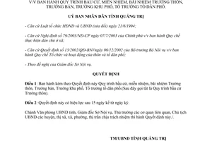 Quyết định 69/2004/QĐ-UB bầu cử Trưởng thôn bản khu phố Quảng Trị