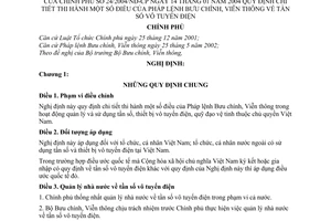 Nghị định 24/2004/NĐ-CP  hướng dẫn Pháp lệnh Bưu chính, Viễn thông tần số vô tuyến điện