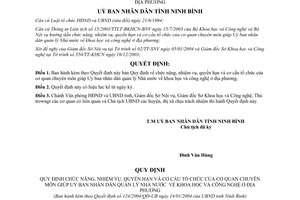 Quyết định 124/2004/QĐ-UB nhiệm vụ quyền hạn cơ cấu tổ chức cơ quan chuyên môn khoa học công nghệ Ninh Bình