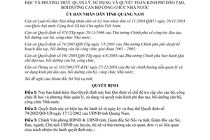 Quyết định 04/2004/QĐ-UB trợ cấp quyết toán kinh phí đào tạo bồi dưỡng cán bộ công chức Quảng Nam