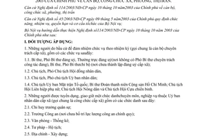 Thông tư 03/2004/TT-BNV cán bộ, công chức xã, phường, thị trấn hướng dẫn Nghị định 114/2004/NĐ-CP