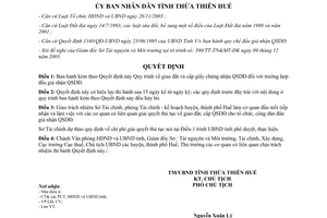 Quyết định 147/2004/QĐ-UB giao đất cấp giấy chứng nhận quyền sử dụng đất Thừa Thiên Huế