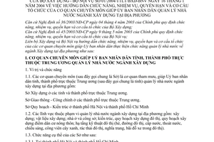 Thông tư liên tịch 01/2004/TTLT/BXD-BNV hướng dẫn chức năng nhiệm vụ quyền hạn cơ cấu tổ chức của cơ quan chuyên môn ngành xây dựng địa phương