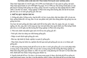 Thông tư liên tịch 04/2004/TTLT-BTC-BNN&PTNT hướng dẫn chế độ hỗ trợ kinh phí nuôi giữ giống gốc