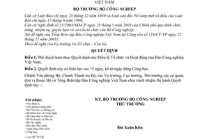 Quyết định 09/2004/QĐ-BCN Phê duyệt Điều lệ Tổ chức Hoạt động Báo Công nghiệp Việt Nam