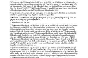 Hướng dẫn 07/VKSTC-V4 kiểm sát tạm giữ giáo dục người chấp hành án phạt tù 2004