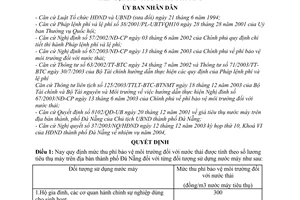 Quyết định 07/2004/QĐ-UB mức thu phí bảo vệ môi trường nước thải thành phố Đà Nẵng