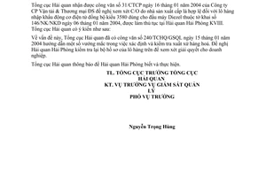 Công văn  490 TCHQ/GSQL xuất xứ hàng hoá