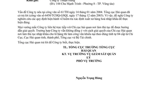 Công văn  657/TCHQ-GSQL C/O nộp chậm của công ty Thuận Hưng