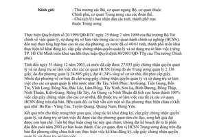 Công văn  1534/TC-QLCS  thực hiện kê khai đăng ký, cấp giấy chứng nhận quyền quản lý, sử dụng trụ sở làm việc của cơ quan HCSN theo QĐ 20/1999/QĐ-BTC