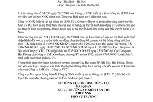 Công văn 835 TCHQ/KTTT  làm thủ tục xuất nhập khẩu hàng hoá