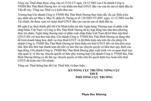 Công văn  461 TCT/DNK khấu trừ thuế GTGT đầu vào