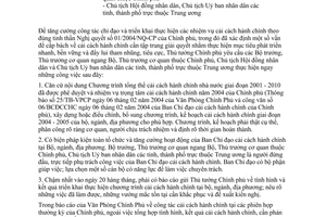 Công văn 276/CP-CCHC  thực hiện NQ 01/2004/NQ-CP