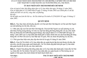 Quyết định 10/2004/QĐ-UB chế độ phụ cấp cán bộ Hội Chữ thập đỏ Hội Người cao tuổi phường-xã, thị trấn