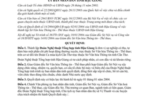 Quyết định 63/2004/QĐ-UB thành lập đoàn nghệ thuật tổng hợp Hậu Giang