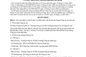 Quyết định 12/2004/QĐ-UB tổ chức bộ máy chính sách, chế độ Công an