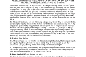 Chỉ thị 06/2004/CT-UB chấn chỉnh công tác xây dựng ban hành văn bản quy phạm pháp luật địa bàn thành phố Hồ Chí Minh