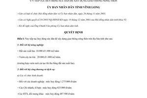 Quyết định 166/2004/QĐ-UB tiếp tục huy động sức dân xây dựng giao thông nông thôn Vĩnh Long