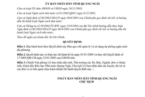 Quyết định 31/2004/QĐ-UBND quản lý sử dụng dự phòng ngân sách địa phương Quảng Ngãi