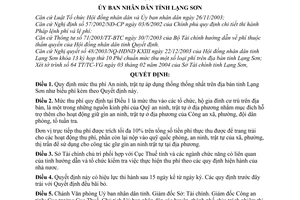 Quyết định 11/2004/QĐ-UB mức thu phí an ninh, trật tự