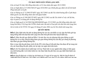 07/2004/QĐ-UB thu phí đường bộ vào các cửa khẩu và chợ biên giới Lạng Sơn