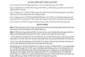 Quyết định 13/2004/QĐ-UB mức thu phí tham quan danh lam thắng cảnh tỉnh Lạng Sơn