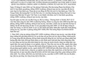 Thông báo 32/TB-VPCP ý kiến kết luận Phó thủ tướng Phạm Gia Khiêm cuộc họp Uỷ ban quốc gia phòng chống AIDS phòng chống tệ nạn ma túy mại dâm