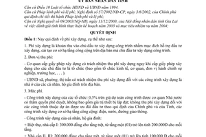 Quyết định 16/2004/QĐ-UB  phí xây dựng