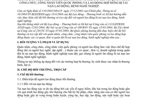 Thông tư 14/2004/TT-BQP hướng dẫn chế độ bồi thường trợ cấp QN-CC-CNVQP-LĐHĐ tai nạn lao động bệnh nghề nghiệp