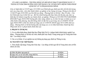Thông tư 02/2004/TT-BLĐTBXH hướng dẫn xếp hạng cơ sở chữa bệnh theo Pháp lệnh Xử lý vi phạm hành chính