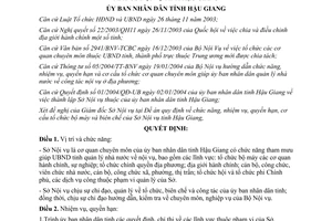 Quyết định 80/2004/QĐ-UB chức năng nhiệm vụ quyền hạn cơ cấu tổ chức bộ máy sở nội vụ Hậu Giang